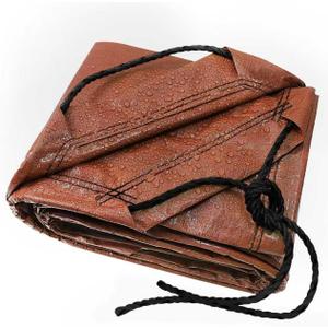 TARPAL 4x4 Feet(2pack) Small tarp with Drawstring Tarp Waterproof Brown Medium Duty tarps Multipurpose Cover for Leaf Camping Firewood Outdoor Furniture etc.