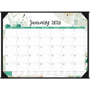 2026 Desk Calendar - Large Desk Calendar from January 2026 to December 2026, 22''x17'',12 Monthly Desk/Wall Calendar, Desk Calendars 2026 Large Space for Writing with Protect Corner (Green)