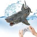 Remote Control Shark Water Toys for Pool, Summer Toys for Kids,Rechargeable Realistic Swimming Megalodon with Light, 2.4 GHz Gift for 6+ Year olds Boys Girls Adults