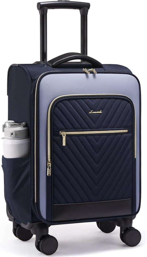 LOVEVOOK Carry On Luggage 22x14x9 Airline Approved,20 Inch Carry-on Suitcase for Women,Softside Suitcases with Wheels,Rolling Checked Luggage with TSA Lock,Lightweight Travel, 20 inch-carry-on-1pc