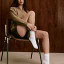CS CELERSPORT Crew Socks for Women, 5 Pack Retro Cotton Casual Cushioned Slouchy Socks (White, S)