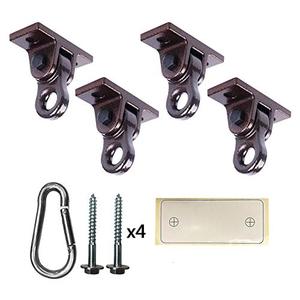 ABUSA Heavy Duty Bronze Swing Hangers Screws Bolts Included Over 5000 lb Capacity Playground Porch Yoga Seat Trapeze Wooden Sets Indoor Outdoor (4 Pack)