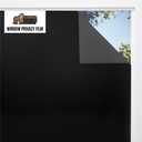 Window Privacy Film, Removable Two Way Sun Blocking, Reusable No Residue Stickers, Strong Static Clings to Glass Windows, Decorative Bathroom Door Coverings, 17.5 x 78.7 Inch, Black