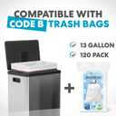SIMPLI-MAGIC 50 Liter / 13.2 Gallon Soft-Close, Smudge Resistant Trash Can with Foot Pedal and Built in Filter- Stainless Steel, Sleek Finish