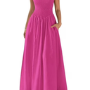 PRETTYGARDEN Women's Smocked Maxi Dresses 2025 Summer Beach Sundress Casual Spaghetti Strap Swing A Line Long Flowy Dress M