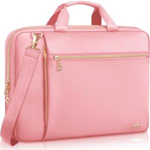 Laptop Case Bag Women Men Computer Sleeve Compatible with MacBook/Dell/HP/Acer/ASUS/LG, Waterproof Shoulder Carrying Briefcase, Pink, 17-17.3 Inch
