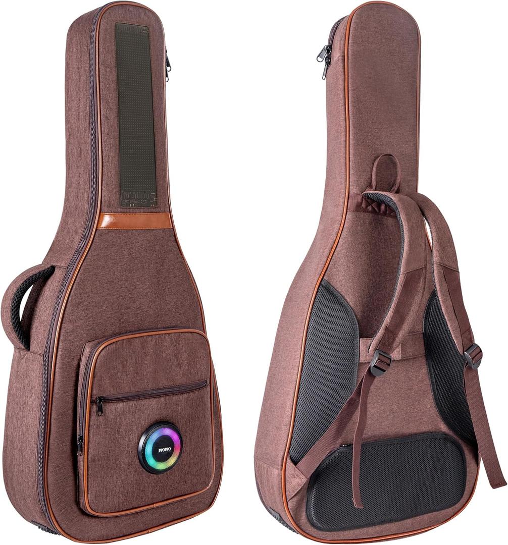 40/41/42 Inch Acoustic Guitar Bag Brown, 0.7" Extra Thick Padding