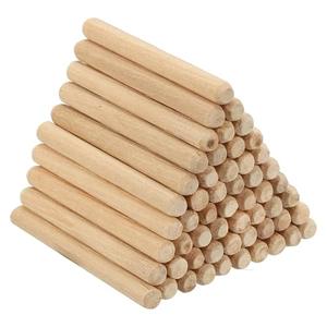 PATIKIL 1/4" x 2-3/8"(6 x 60mm) Wood Dowel Pins, 60 Pack Fluted Wooden Dowel Pin Beveled Groove Rods for Furniture Door Art Crafts Projects