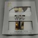 WDF 160 Piece Gold Plastic Silverware - Heavy Duty Gold Silverware Includes 80 Forks, 40 Spoons, 40 Knives, Plastic Utensils Perfect for Wedding, Christmas Party