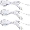 CNSUNWAY T5 T8 LED Lights Power Extension Cord, 10FT/3Meters LED Wire Connector Extension Cable with On/Off Switch for T5 T8 Integrated LED Tube, Shop Light Fixtures (3 Pack)