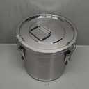 DYNAMI 304 Stainless Steel Airtight Canister with Airtight Lids, 5.5Gal Large Canisters Container w/Locking Clamp,Bucket Metal Food Storage Containers for Flour,Grain, Coffee Bean(21L)