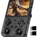 Anbernic RG353V Retro Handheld Game Console , Dual OS Android 11 and Linux System Support 5G WiFi 4.2 Bluetooth Moonlight Streaming TV Output 64G SD Card 4452 Games (RG353V-Transparent Black)