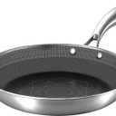 COOKER KING 10 Inch Frying Pan Nonstick,Stainless Steel Tri-Ply Skillet