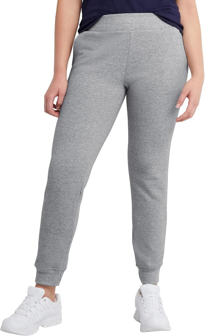 Hanes Women's Ecosmart Joggers, Midweight Cotton-Blend Fleece Sweatpants For Women (Large)