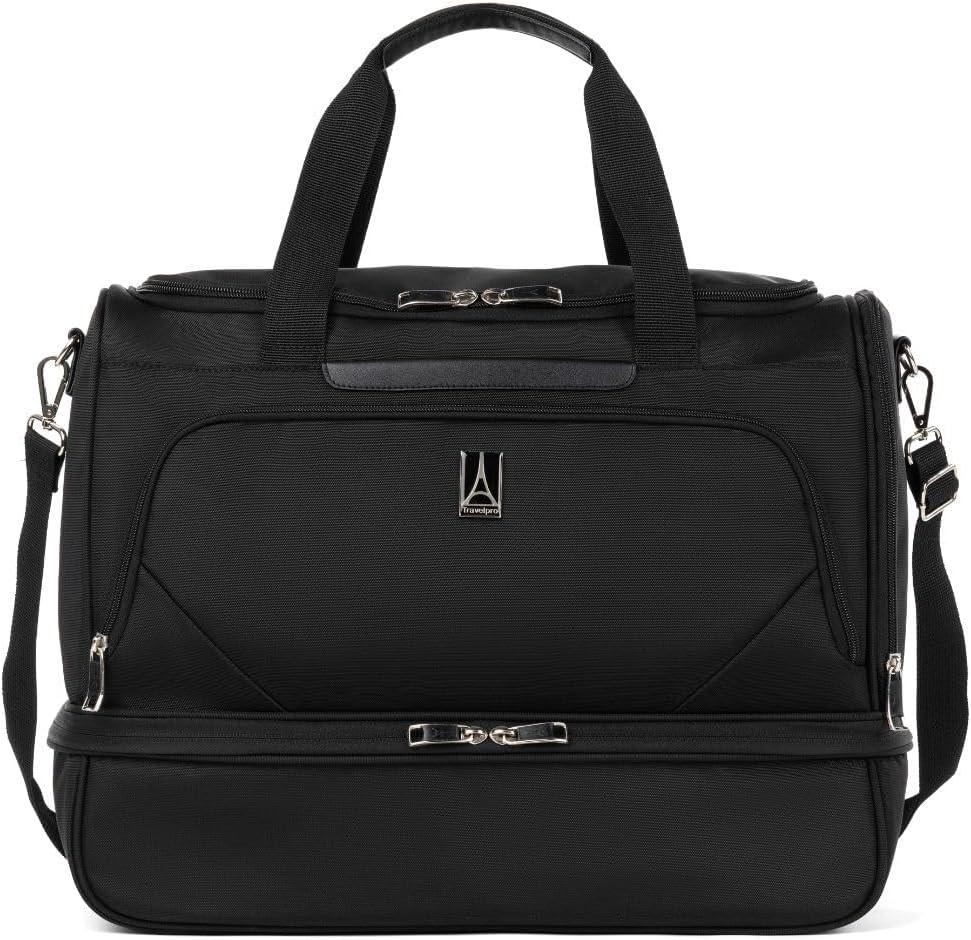 Travelpro Maxlite 5 Carry on Weekender with Drop-Bottom Compartment, Lightweight Overnight Travel Duffel Bag (Black)