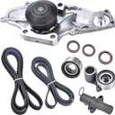 Timing Belt Kit with Water Pump Compatible with 2003-2018 Honda Accord Crosstour Odyssey Pilot Ridgeline MDX RDX RL TL TSX ZDX Saturn Vue 3.0L 3.5L 3.7L Replaces TKH002 TCKWP329 19200-RDV-J01