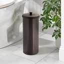 iDesign Freestanding Bathroom Toilet Paper Storage Holder with Lid for 3 Extra Rolls, 2-Pack, Bronze