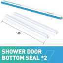 Sliding Shower Door Bottom Seal, 2 PCS 1/2" x 36" Sliding Shower Door Sweep for 1/2 Inch Glass, Frameless Glass Door Seal Strip Stop Shower Leaks and Create a Water Barrier