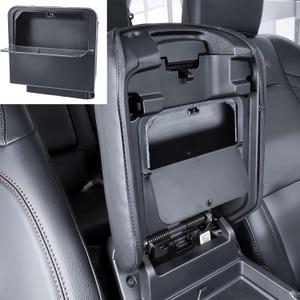 TACORBO Center Console Hidden Storage Organizer Compatible with Jeep Gladiator JT 2020-2024 and Jeep Wrangler JL/JLU 2018-2025, Wrangler 4XE One-Touch Armrest Hidden Secret Compartment Box