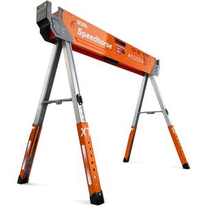 Bora Portamate Speedhorse XT Adjustable Height Sawhorse-Single Piece Stand with 30-36 inch adjustable Legs,Metal Top for 2x4,Heavy Duty Pro Bench Saw Horse for Contractors,Carpenters-PM-4550 Orange