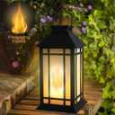 11" Solar Lantern Outdoor Garden Hanging Lanterns Waterproof LED Vintage Flickering Flame Lanterns for Patio, Table, Party.