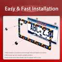 Colorful Cat License Plate Frame Cute Pet Butterfly License Plate Holder Funny Stainless Steel Accessories Cars Decor with 2 Holes and Screws Fits Standard Us Ca Vehicles 12.2 X 6 Inch