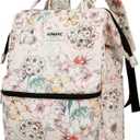 Kinmac Wide Open Style Laptop Backpack for Laptop Up to 15.6 Inch Men Women Travel Outdoor Backpack (Floral)