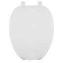 Centoco Elongated Toilet Seat, Light Duty Commercial or Residential, Open Front with Cover, Plastic, Made in the USA, DSAMAZ62-001, White