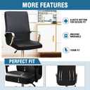 Shukii Waterproof Office Chair Cover PU Leather Computer Seat Covers Stretch Rotating Chair Slipcover with Elastic Bottom Universal Chair Protectors for Rotating Boss Chair (Black, Large)