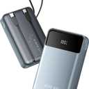 Portable-Charger-Power-Bank Travel Essentials Battery Pack USB C 30000mAh Built in Cable 22.5W Phone Fast Charging Powerbank Compatible with iPhone 16 15 14 13 12 11 iPad Samsung Google Xiaomi