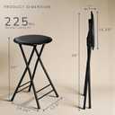 Lavish Home Folding Stool - Backless 24-Inch Stool with 225lb Capacity for Kitchen or Rec Room - Portable Indoor Counter Bar Stools (Black)