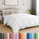 Cal King Size, White Alternative Down Comforter - Warm, Lightweight, Luxury and Breathable Hotel Quality Bedding Set - All Season Fluffy and Cozy Oversized Cooling Microfiber Duvet Insert Comforter
