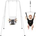 2 in 1 Baby Jumper & Swing, Foldable Stand, Toddler Swing Set for Indoor & Outdoor