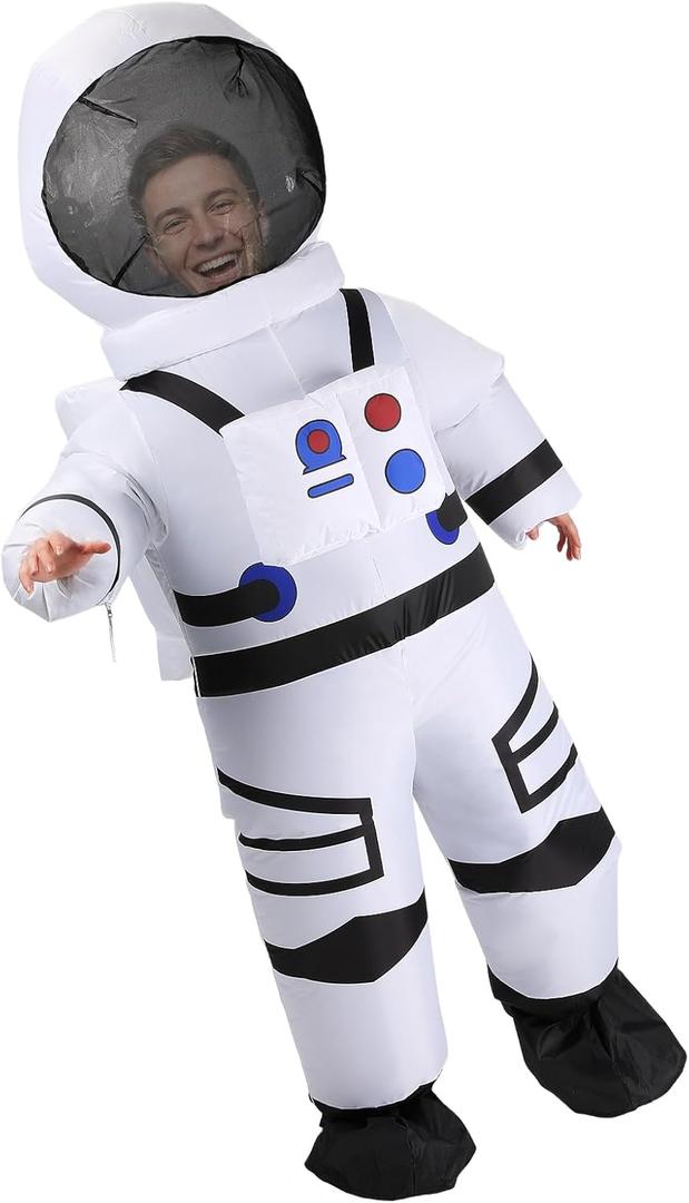 Adults Inflatable Astronaut Costume, Funny Blow Up Spacesuit Cosplay Outfit, Unique Christmas Gift for Men Women (Large-X-Large)