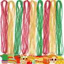 Geefuun 36 Pcs Mexican Party Favors, Fiesta Beaded Necklaces Bulk with Colorful Felt Pendants for Cinco de Mayo, Taco Tuesday & Mexican Themed Birthday Decorations(9 Styles)