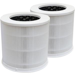Replacement Filter Compatible with Xiaomi 4 Compact Smart Air Purifier, 2-Pack H13 HEPA 3-Stage Filtration Activated Carbon 2-in-1