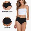 coskefy Women's High Waisted Cotton Underwear Soft Breathable Panties Stretch Briefs Ladies Panties 5 Pack, Multicolor (XL)