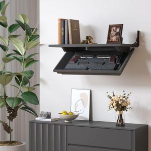 Lvifur 24" Compact Gun Shelf, Gun Rack with Automatic Induction Lock with Secure Hidden Compartment for Wall Mount Display, Storage Security Safe Box for Home (Black) Lvifur 24" Compact Gun Shelf, Gun Rack with Automatic Induction Lock with Secure Hidden Compartment for Wall Mount Display, Storage Security Safe Box for Home (Black)