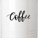 LEETOYI Porcelain Food Storage Containers with Lid, 4.5 Inch 31oz White, Labeled Coffee