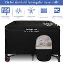 Dofilachy Blackout Cover for Pack N Play - Crib Blackout Cover Tent - Canopy Cover - Breathable Travel Crib Tent - Portable Stretchy Blackout Tent (Black)