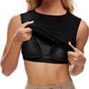 Wingslove Tank Top with Built in Bra for Women Shelf Bra Workout Tank Tops for Spring and Autumn (Medium, Black)