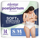 Always Discreet Postpartum and Adult Incontinence Underwear for Women, Small/Medium, Maximum Protection, 14 Count
