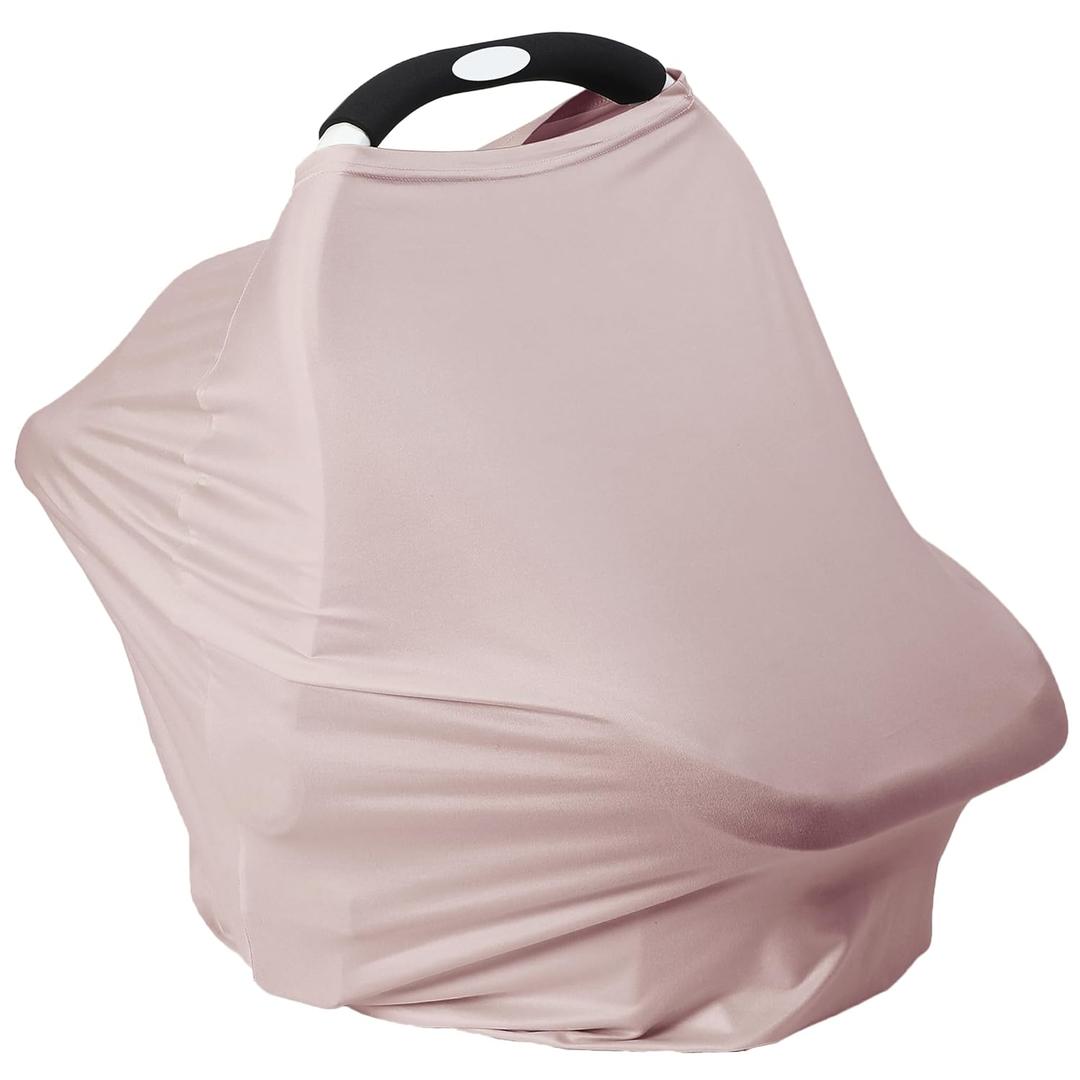 Breathable Car Seat Cover for Babies  Multi-Purpose Soft Rayon Nursing Cover for Breastfeeding, High Stretchy Infant Carseat Canopy, Stroller Cover (Smooth Rayon, Warm Natural)