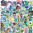 50pcs Cartoon Monsters, Inc. Stickers for Kids, Vinyl Waterproof Decal for Water Bottle Laptop Toy Sticker for DIY Decorate Bumper Phone Hard Hat Kids Teens Gifts (Yellow)