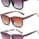 3 Pack Bifocal Reading Sunglasses for Women,UV400 Protection Spring Hinge Sun Readers Glasses for Outdoor