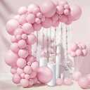 140pcs Pink Balloon Arch Kit, Pastel Balloons of Different Sizes Pack of 18 12 10 5 Inch for Birthday Party or Gender Reveal Party Balloon Arch as Graduation Wedding Baby Shower Party Decorations