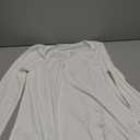 ACIEMR Women's Long Sleeve Tops Hide Belly Tunic Dressy Casual Blouse White Medium