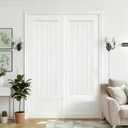 25 x 68 Inch Sheer Door Curtains 2 Panel Sets Ivory White Side Door Window Curtains Linen Textured Boho Drapes Light Filtering Privacy Curtain for Doorways Patio with Dual Rod Pocket and Tie Back