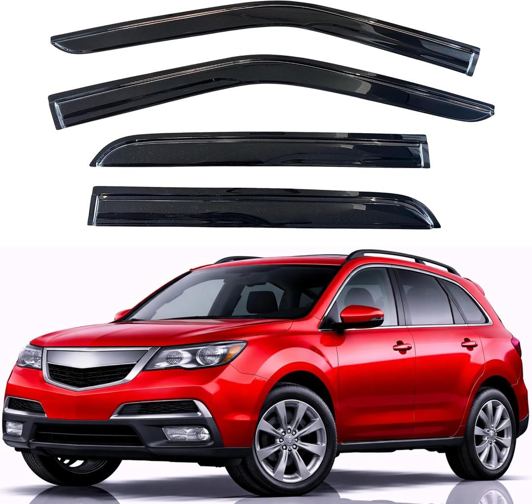 KPY Rain Guards Fit for 2007-2013 Acura MDX, Out-Channel Window Visors Vent Wind Deflectors 4PC, Car Accessories for 07-13 Acura MDX