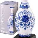 Pintoo 3D Puzzle Vase Unique Flower Vase Made by 160 Curved Plastic Puzzle Pieces House Warming Gift for Flower Arrangements and Home Decoration, for Mom [S1032] (Classic, Indigo Age)